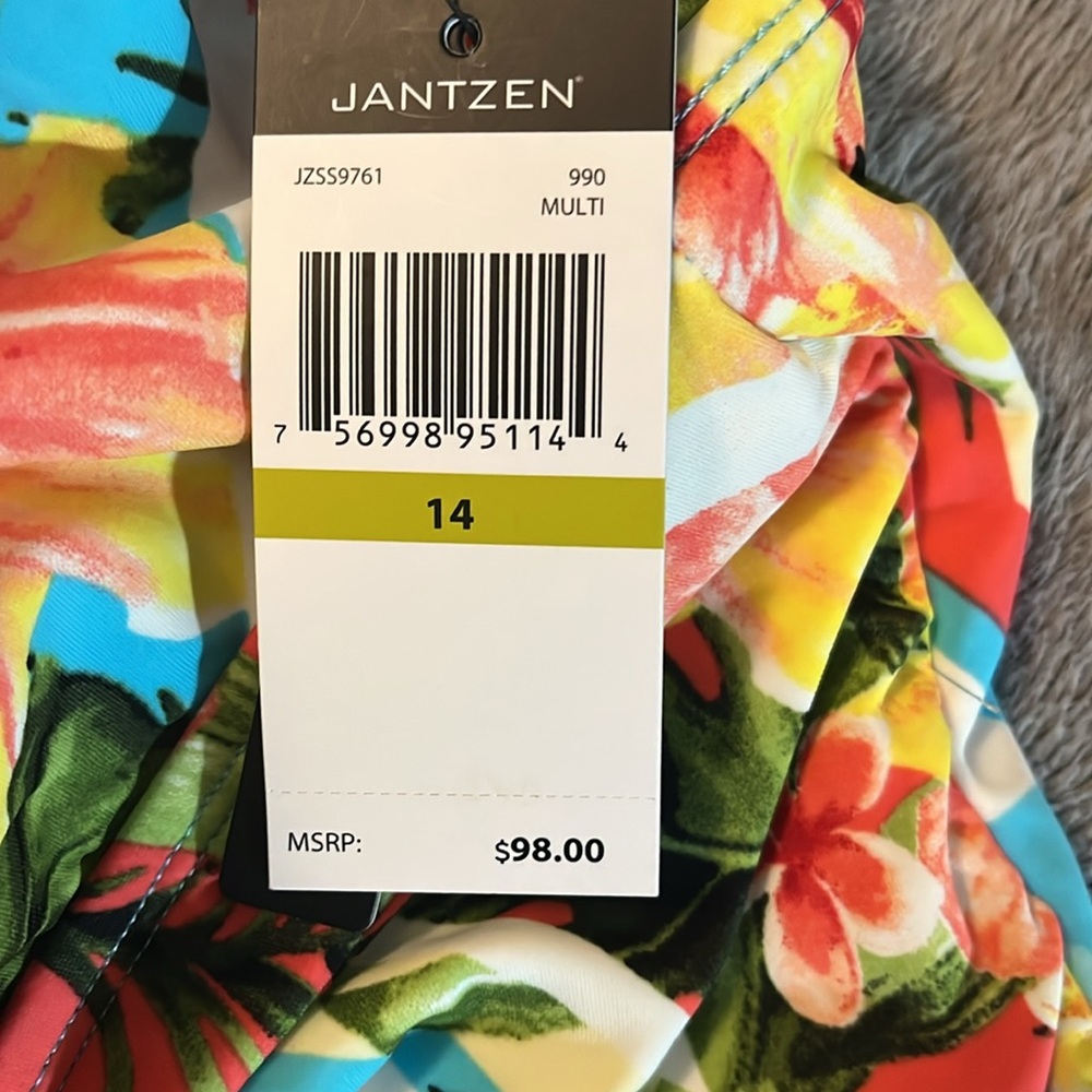 Jantzen Tropical Print One Piece Swimsuit - Picture 5 of 9